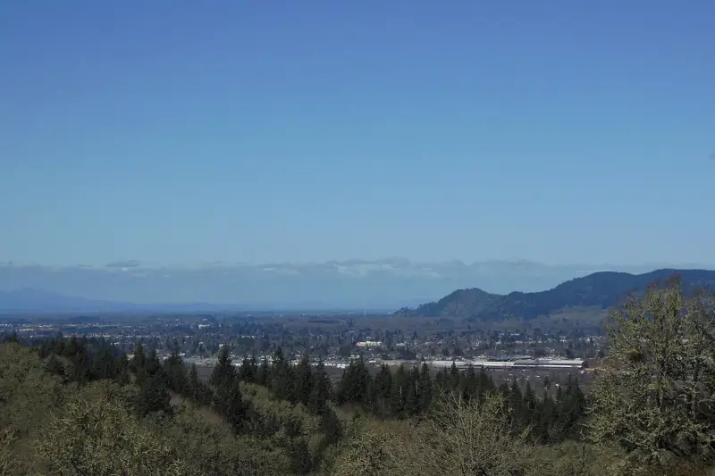 Springfield and Eugene Oregon from Mount Pisgah